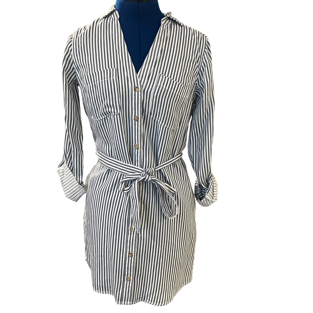 Abercrombie & Fitch Striped Mini Dress - Black and White